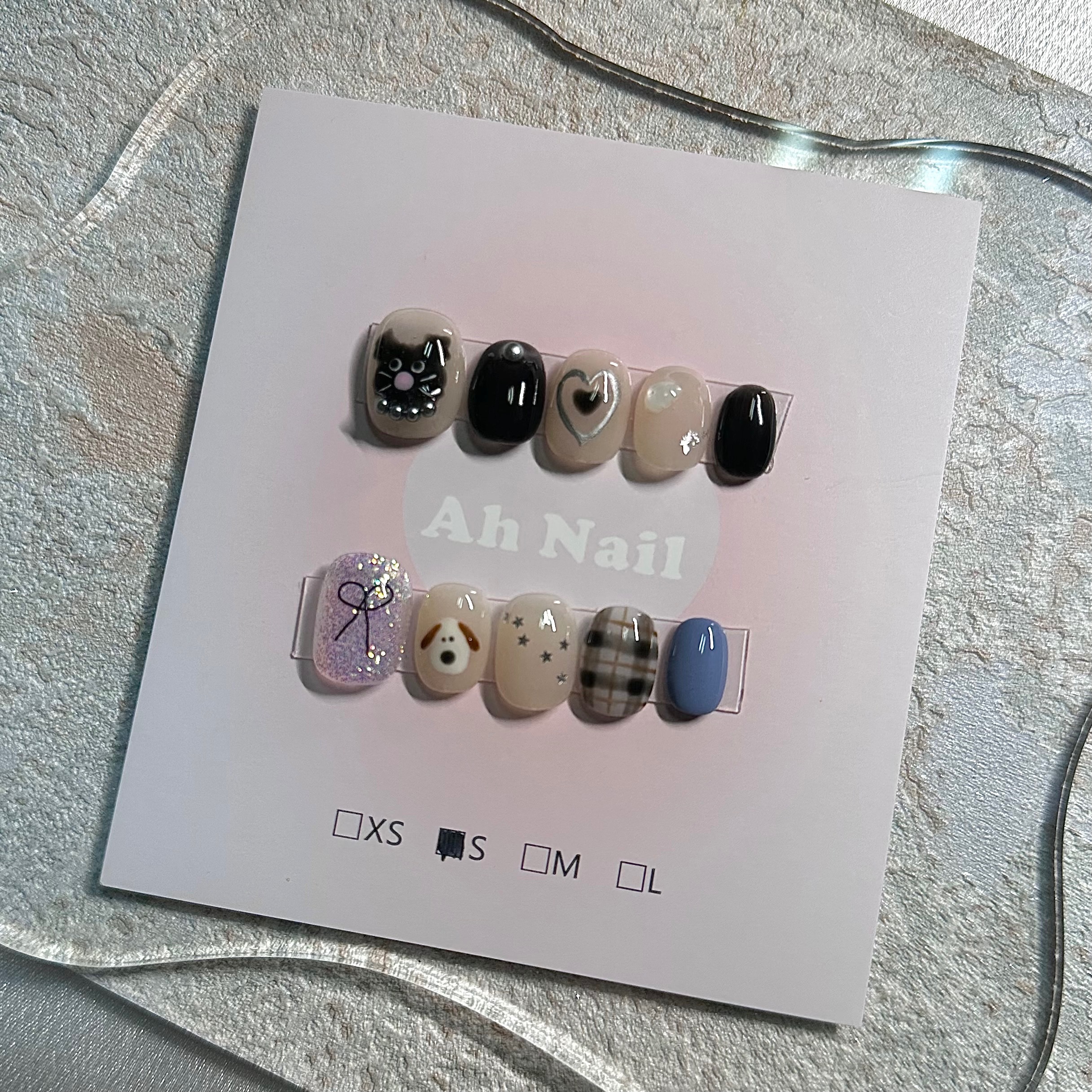 現貨 S 韓系塗鴉貓貓狗狗美甲