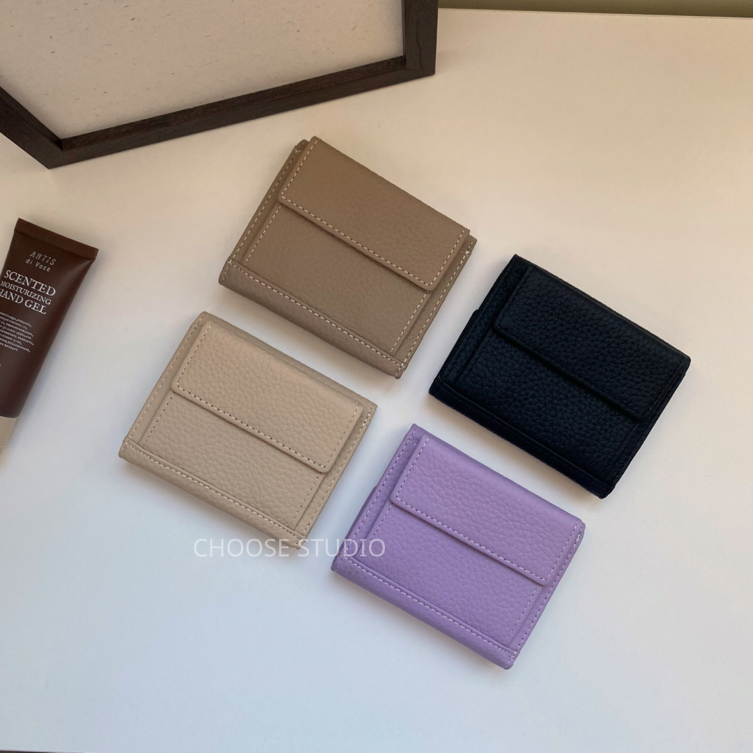 choose選品｜真皮雙造型三折零錢短夾