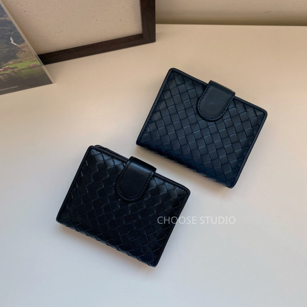 choose選品｜細編織小羊皮短夾