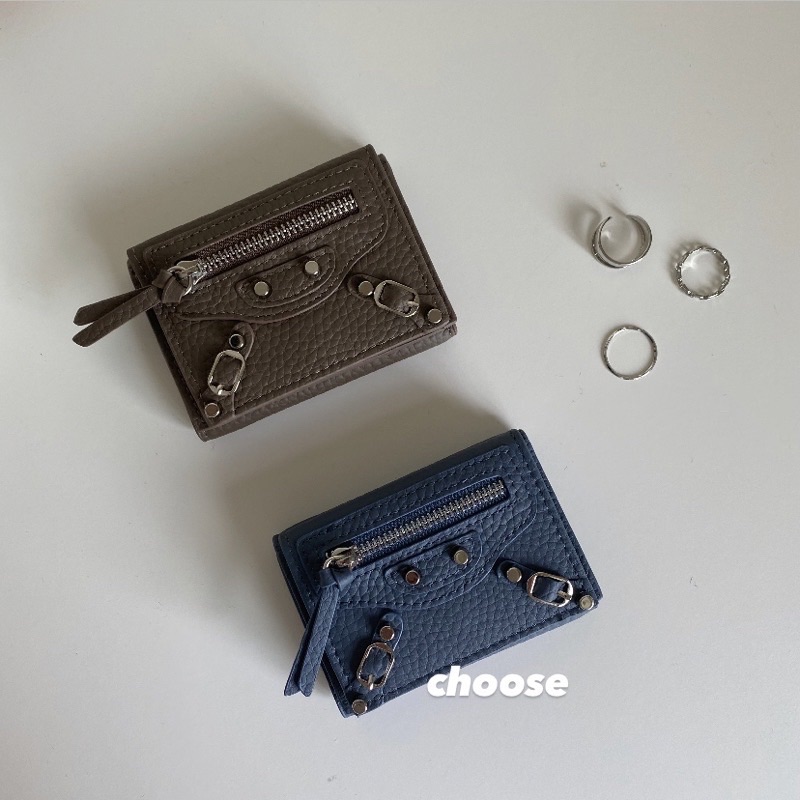 choose 選品｜牛皮柳釘機車短夾