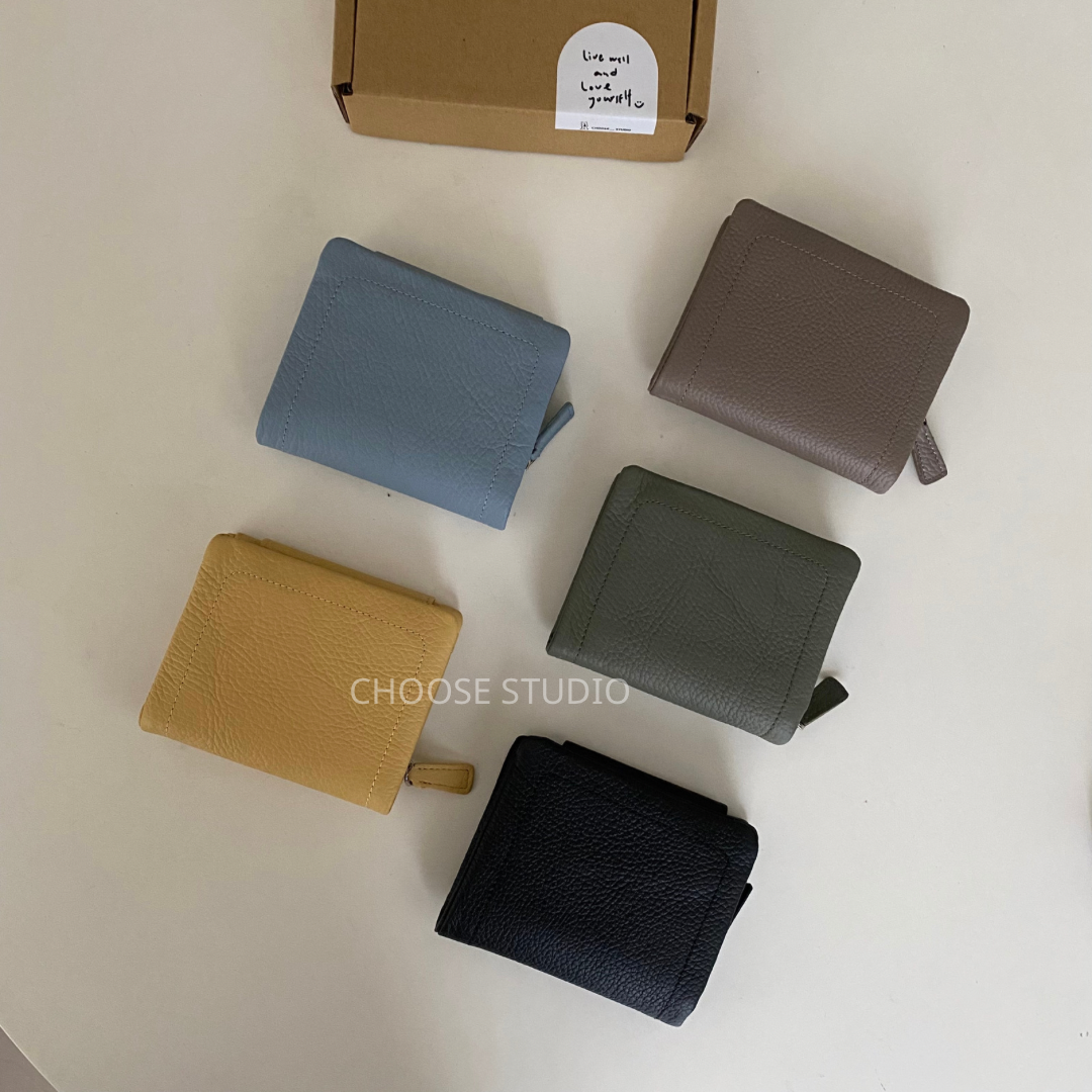 choose選品｜車線質感牛皮多功能短夾