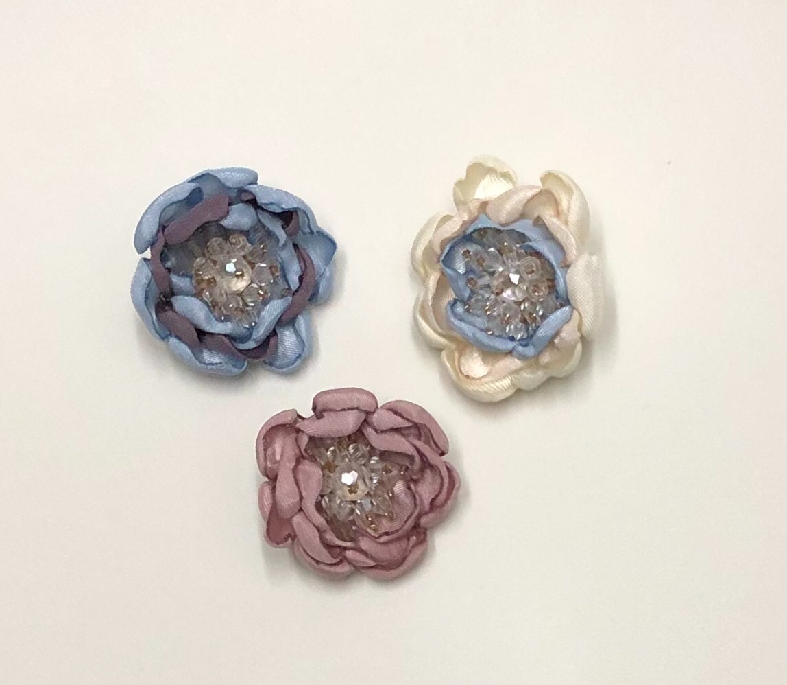 EFI 日式燒花手作 單朵山茶花小夾