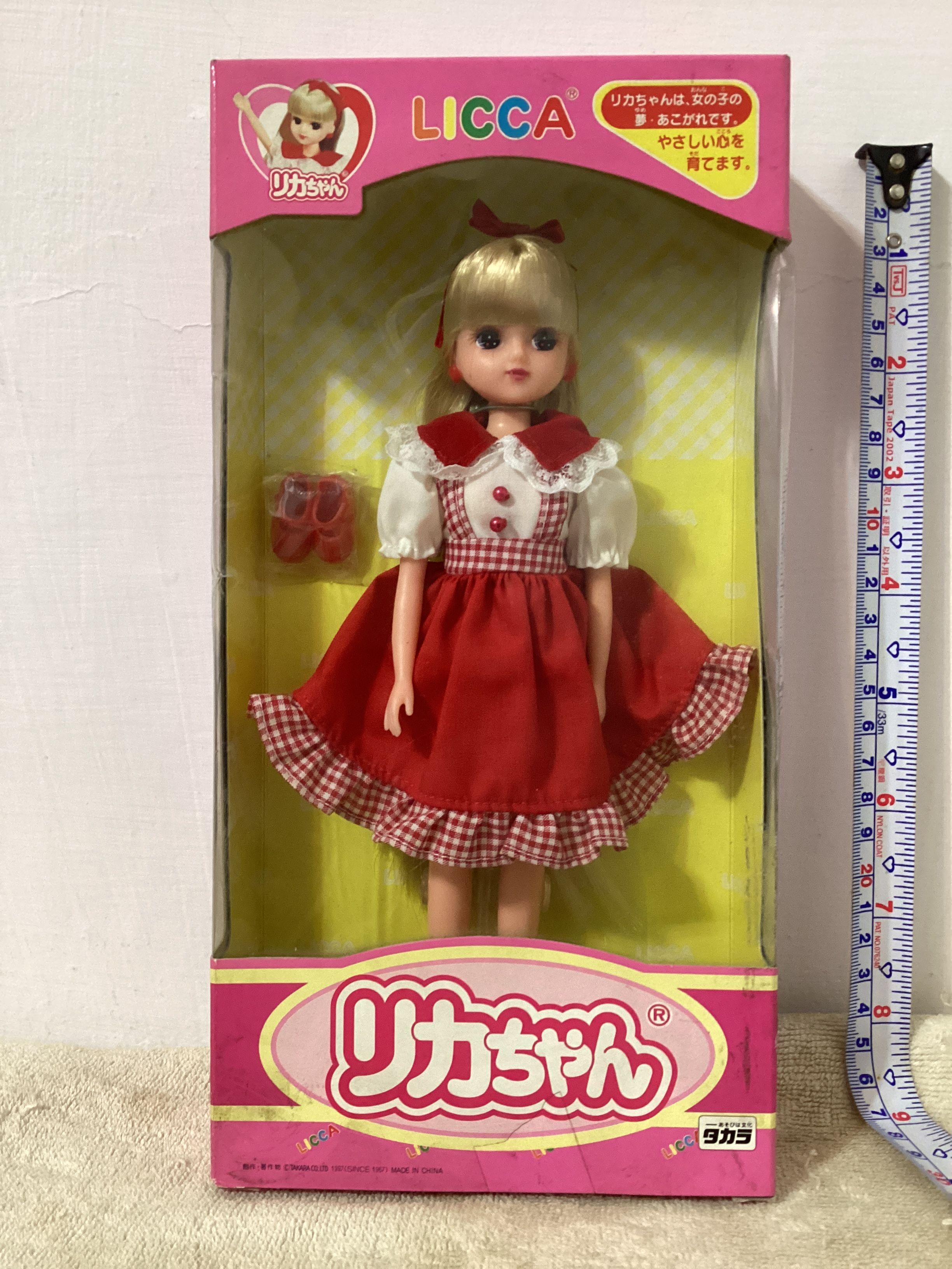 限定下單 Licca 莉卡TBC TVCF 出場紀念限定 大紅色格紋吊帶洋裝 609567 TAKARA 絕版