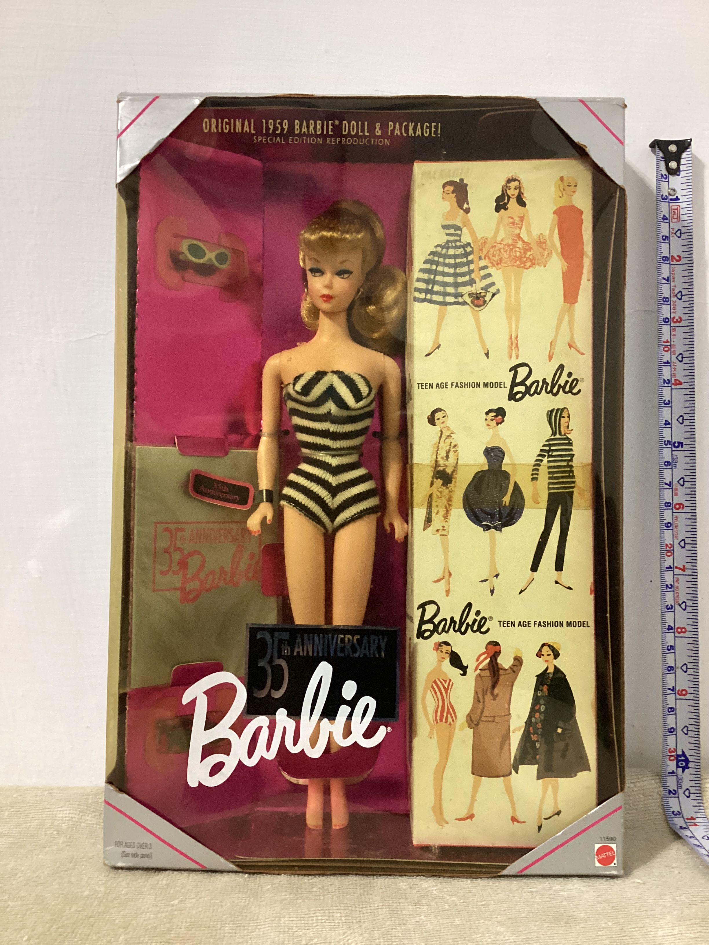 Barbie 芭比經典復刻1959初始黑白泳裝金髮版 35週年紀念 35th Anniversary 特別版 11590