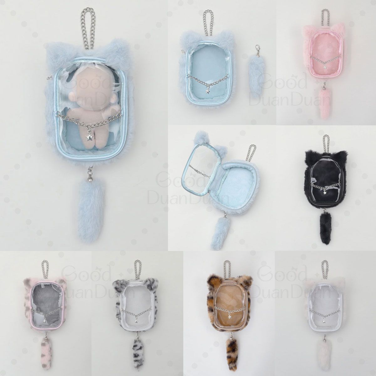 絨毛貓耳尾巴娃袋LG25SS06-G0005：《8/4（一）中午12點收單》