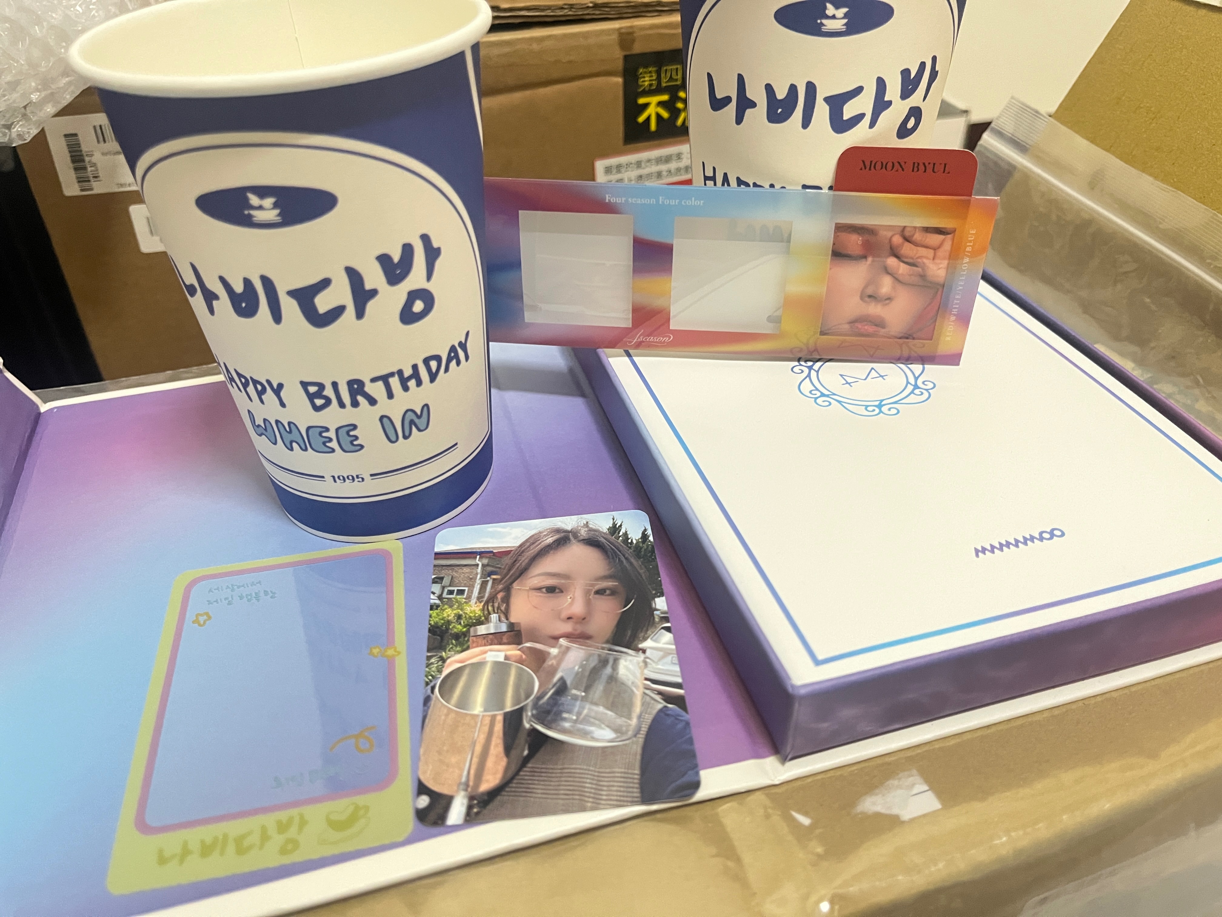 Mamamoo 白專+輝人韓國咖啡廳小卡組+紙杯（有損）