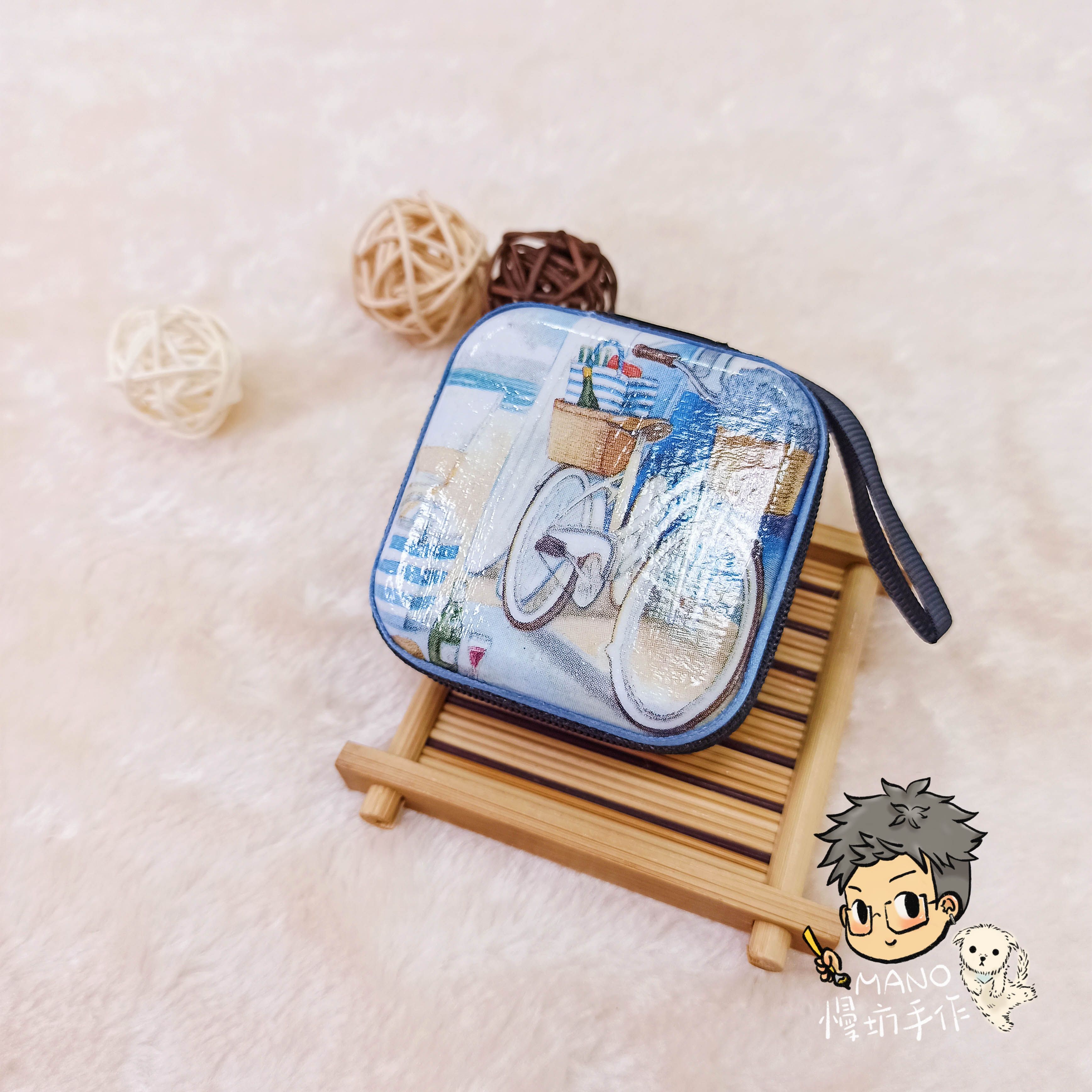 【手工禮物】 插畫系列–文青風 馬口鐵小型收納盒 耳機殼