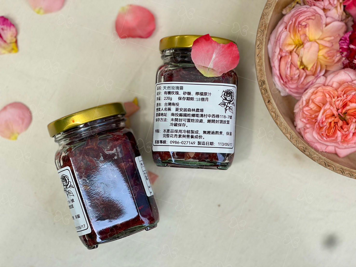 【夏安居森林農場】天然玫瑰花瓣醬｜天然食用級玫瑰、變美麗的秘密