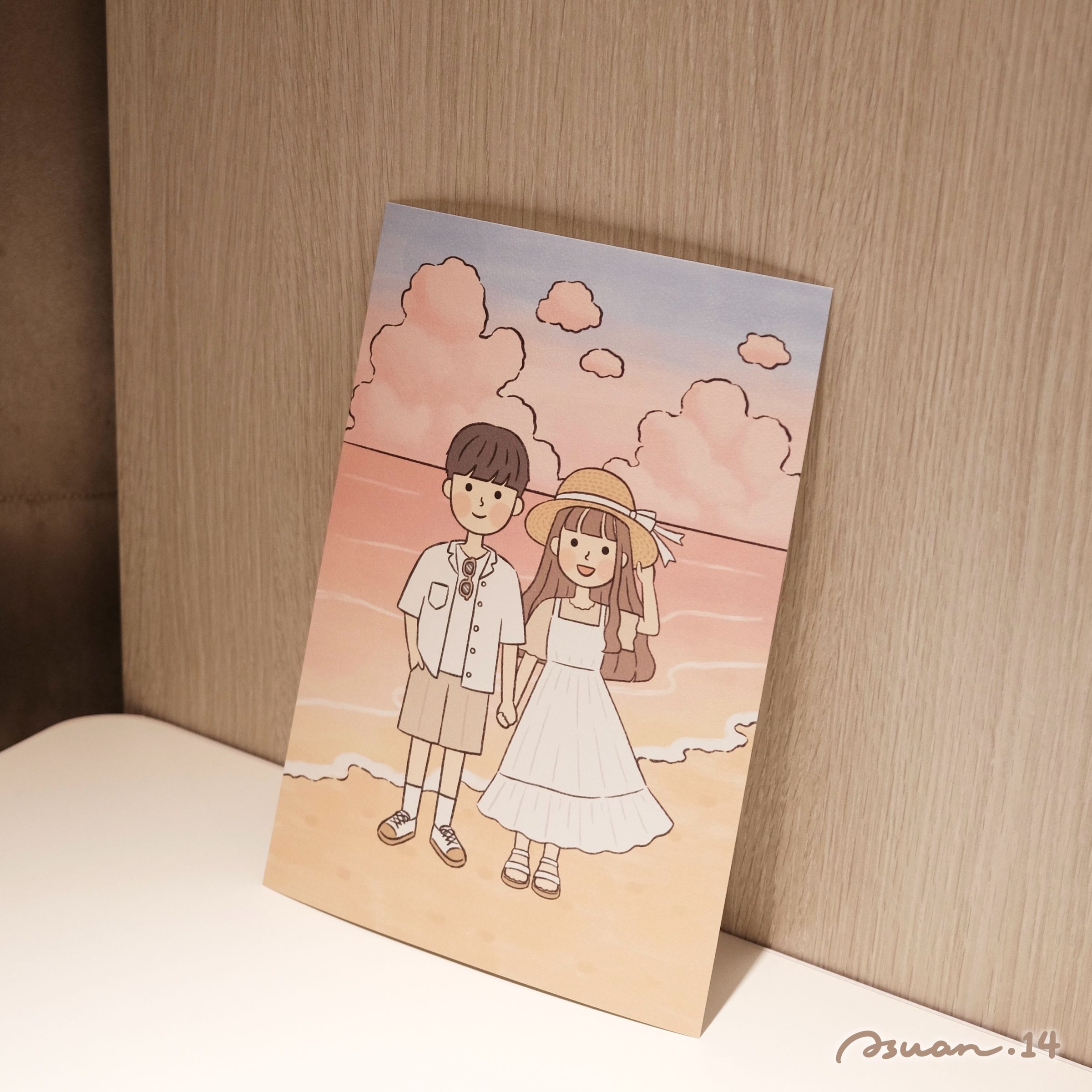 粉色海邊 A4海報