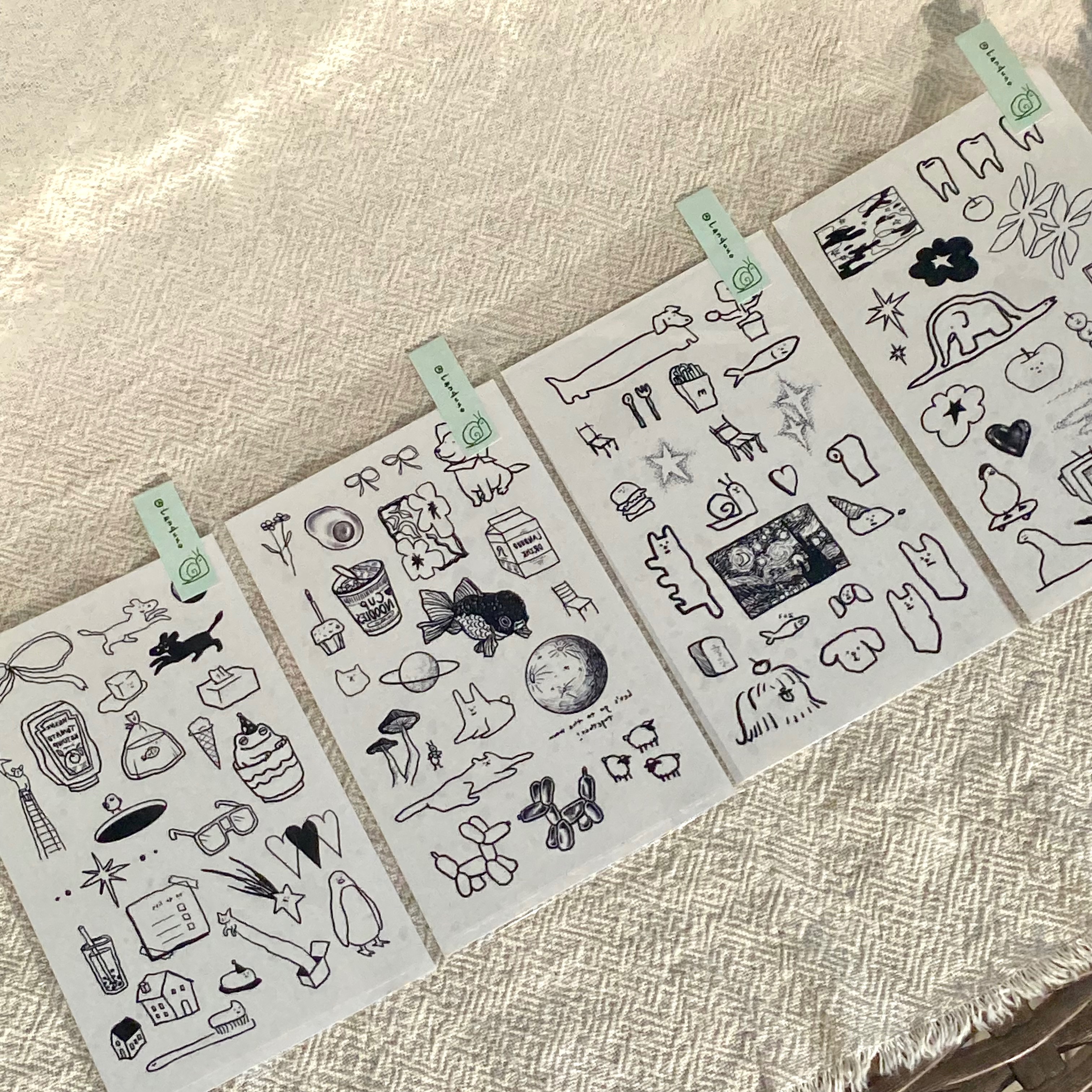 懶惰微笨紋身貼｜四款