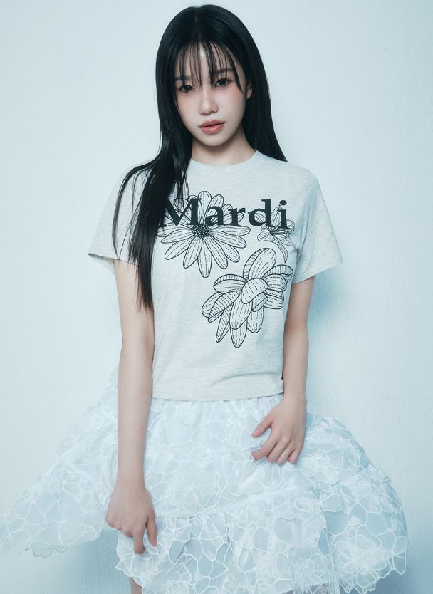 Mardi 女版/三朵花花 SLIM TSHIRT TRIPLE FLOWER