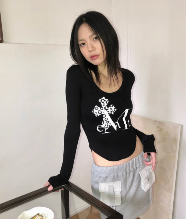 MUCENT 十字架長袖 SAHARA LEOPARD CROSS U-NECK