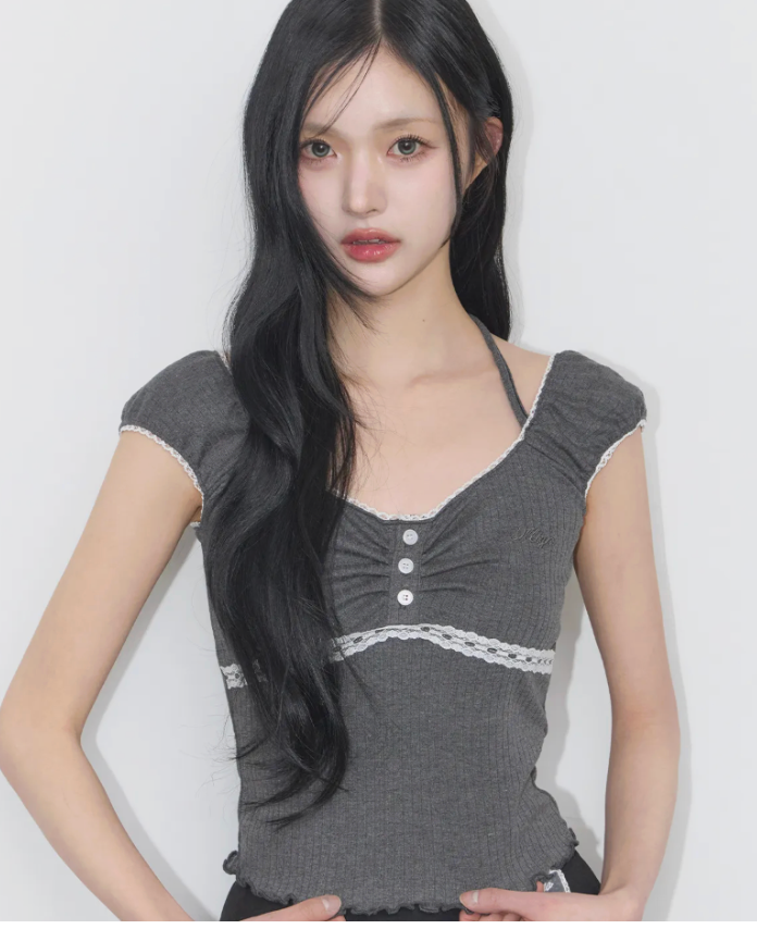 ILLIGO 버튼 홀터 슬리브리스