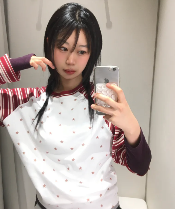 CAVISH STRIPED STAR RAGLAN LS TEE WHITE（CV2GSFT550A）