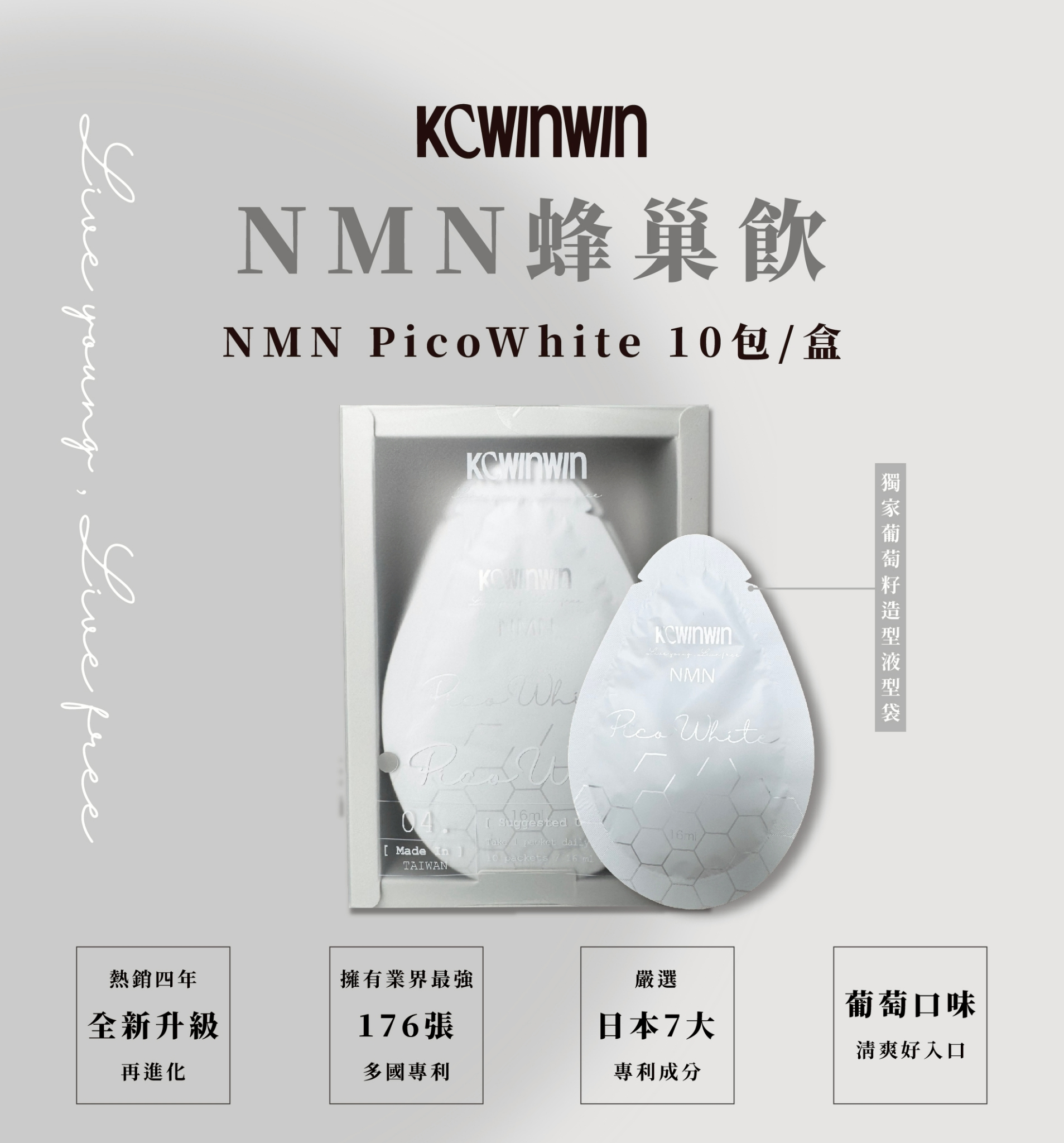 【K.C WIN-WIN】NMN PicoWhite 蜂巢飲