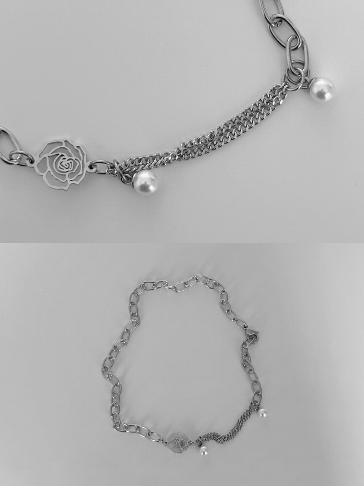 黃禮志同款 pearl drop choker（rose）