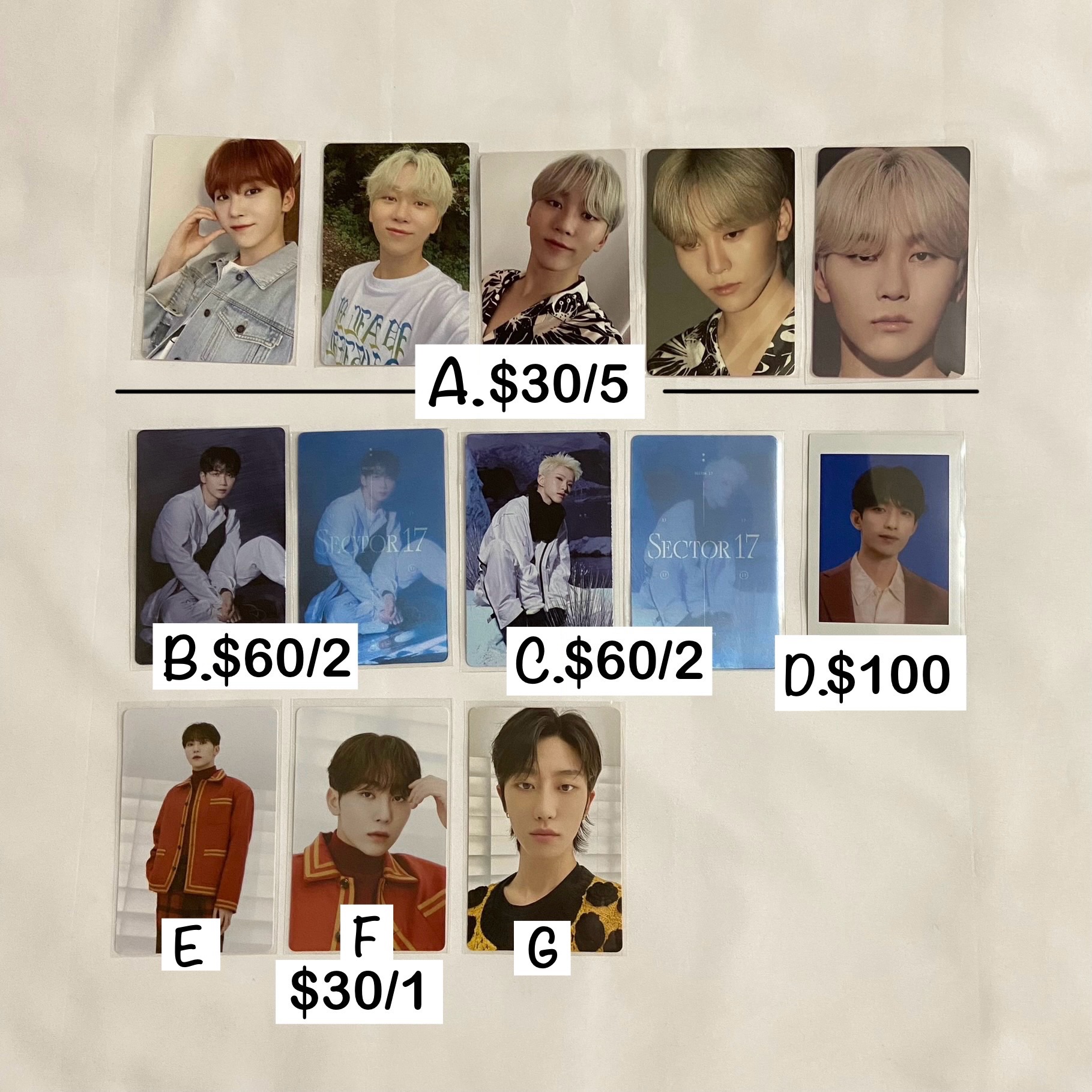 散卡區4-D社卡、變化卡、BeTS拍立得、卡包