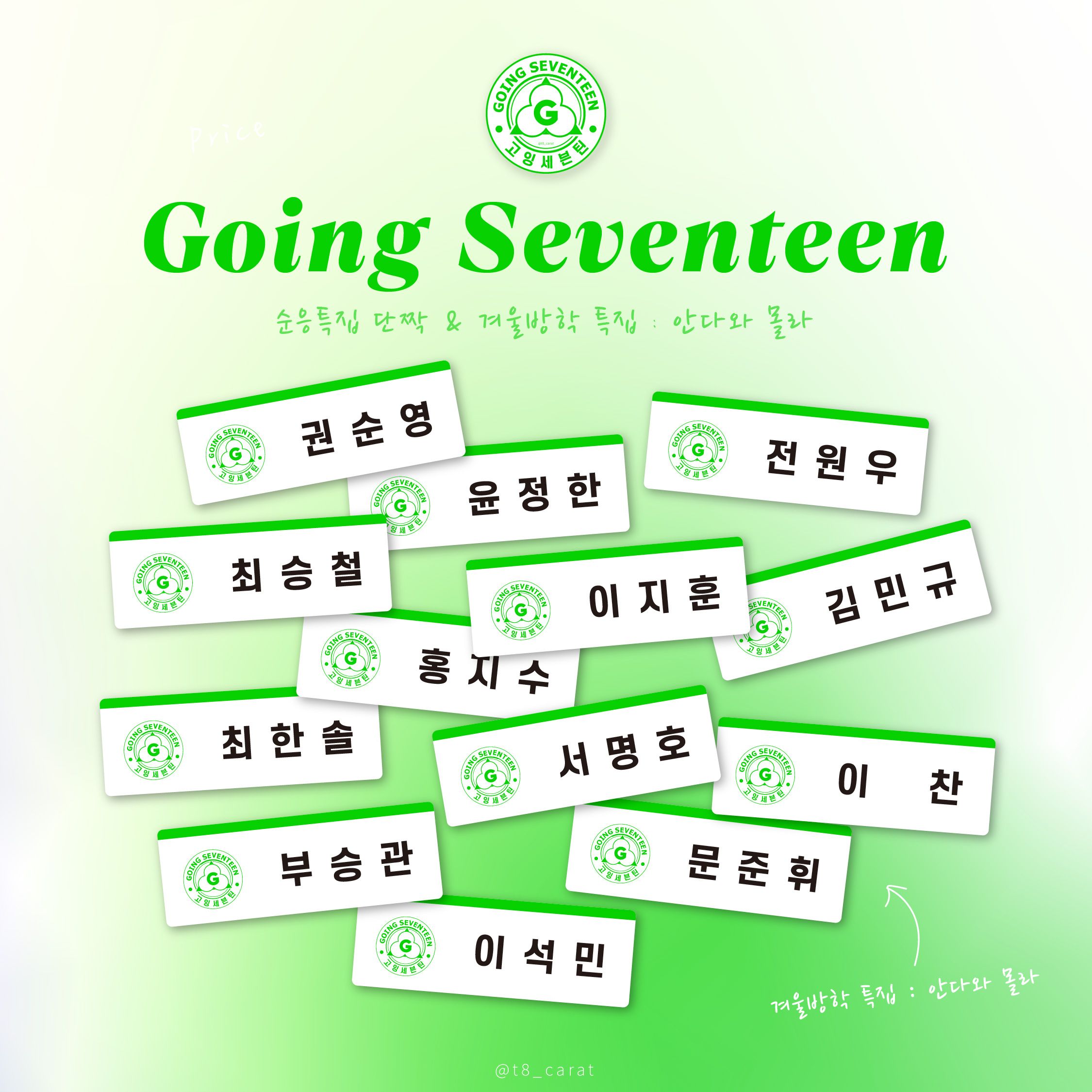 GOING SEVENTEEN 飯製名牌（綠）
