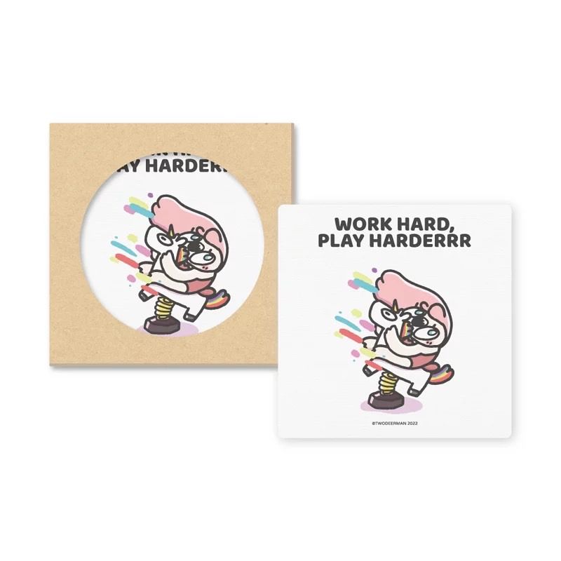 陶瓷吸水杯墊「小慢狂搖版」鹿人與泥鰍小劇場