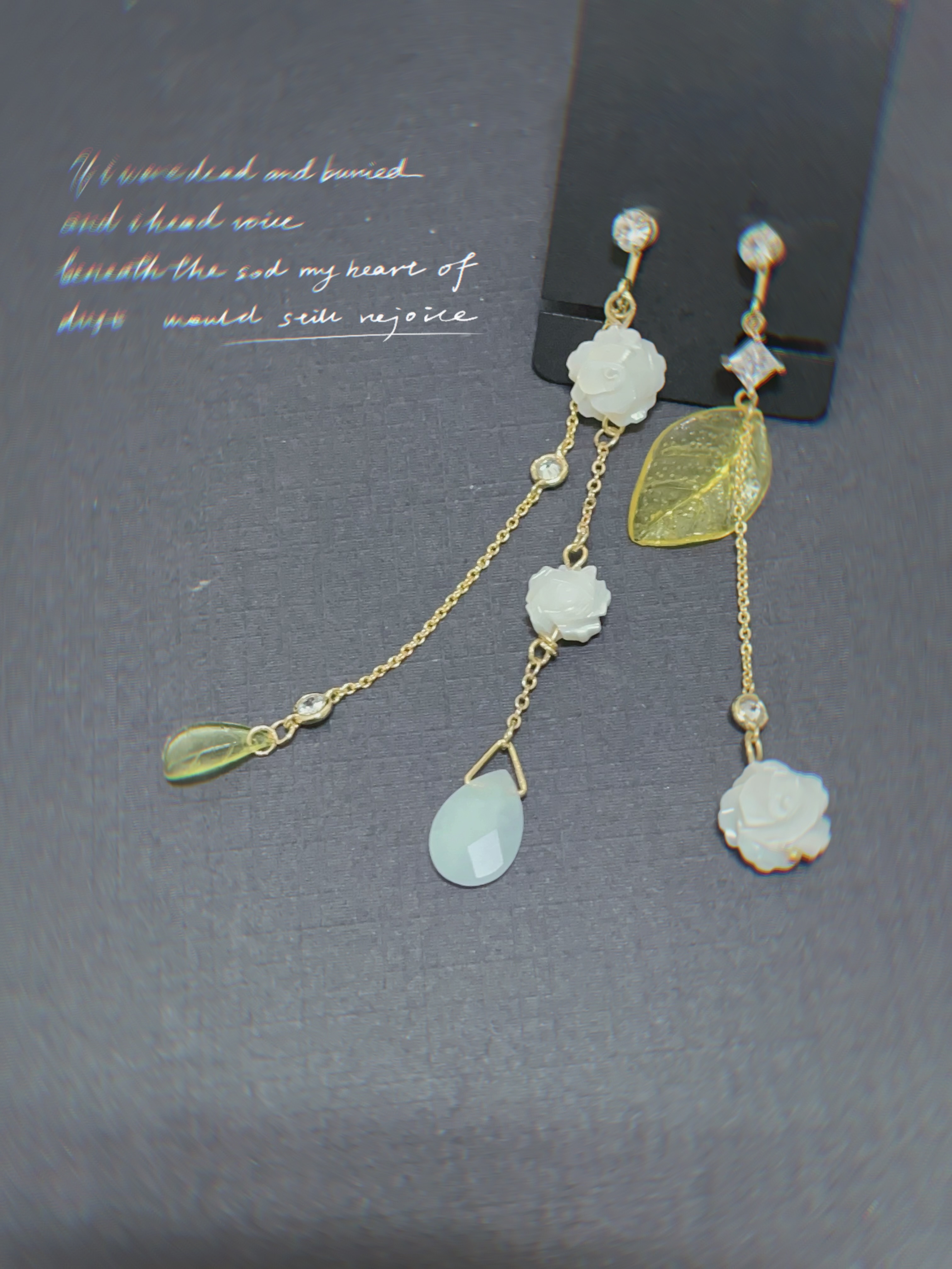 手作耳環《冰湖玫瑰》