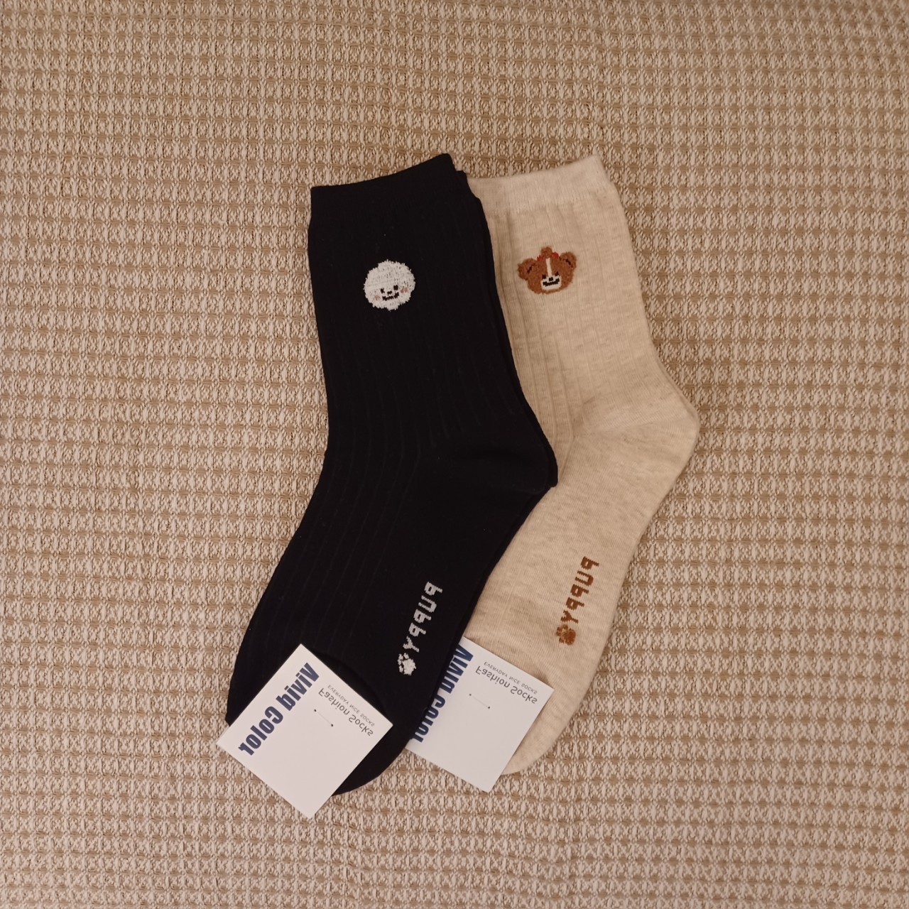 黑比熊/米小熊中筒襪