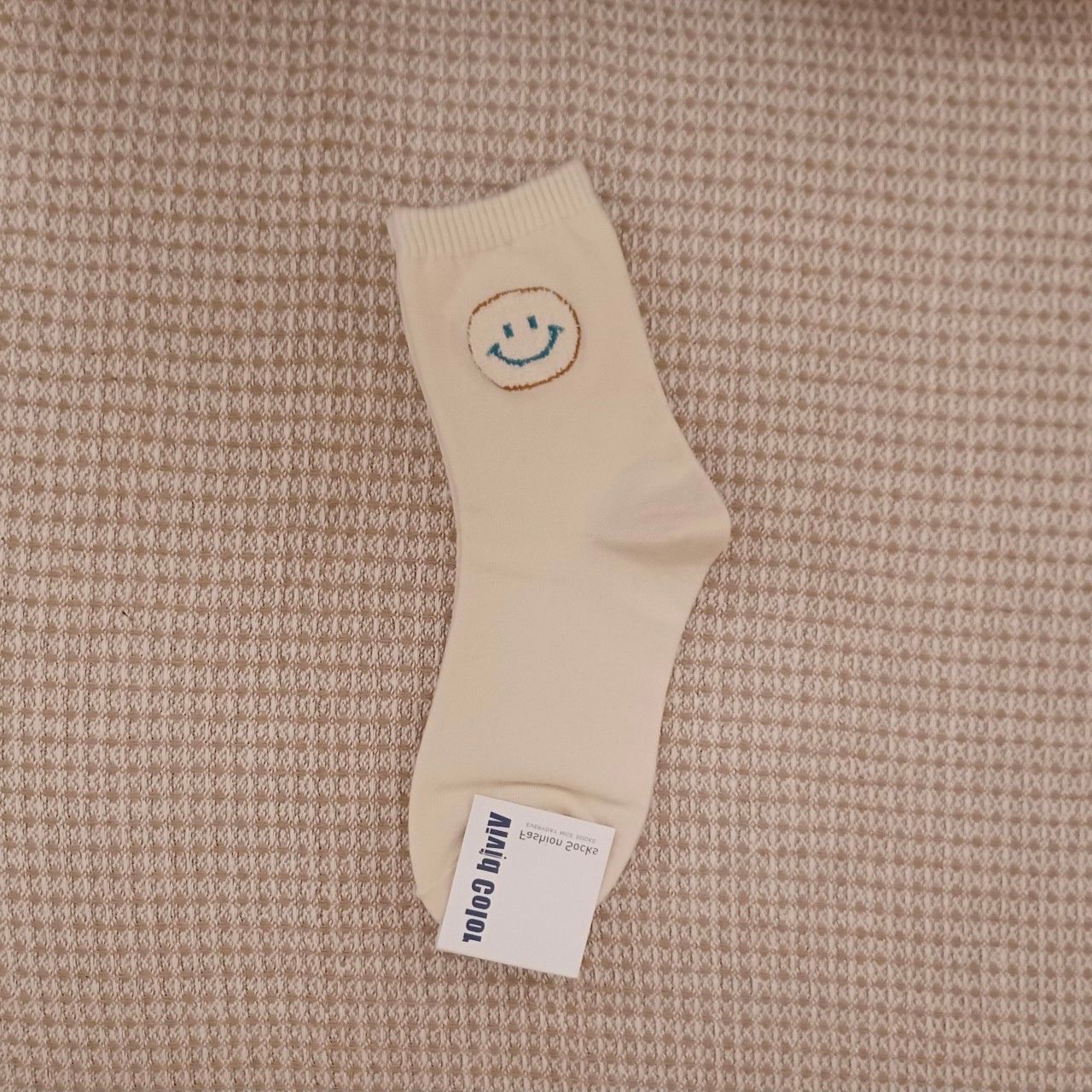 毛絨笑臉襪