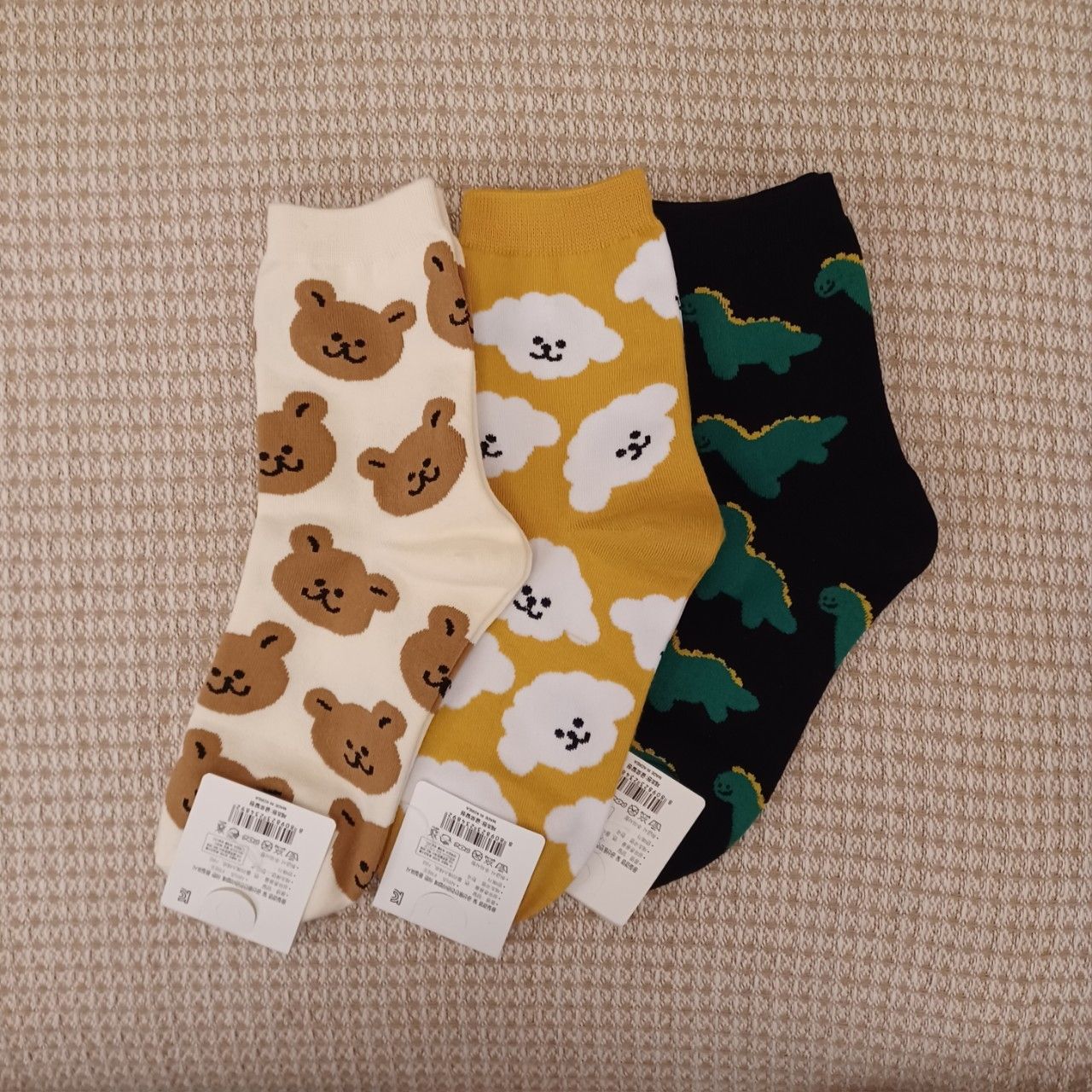 滿版動物中筒襪