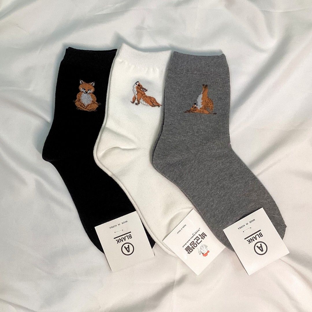 狐狸瑜伽中筒襪