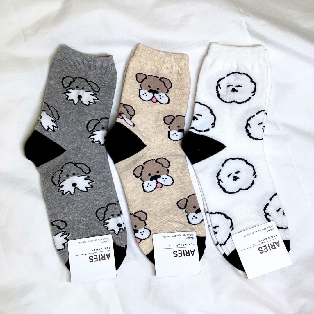 萌狗系列中筒襪