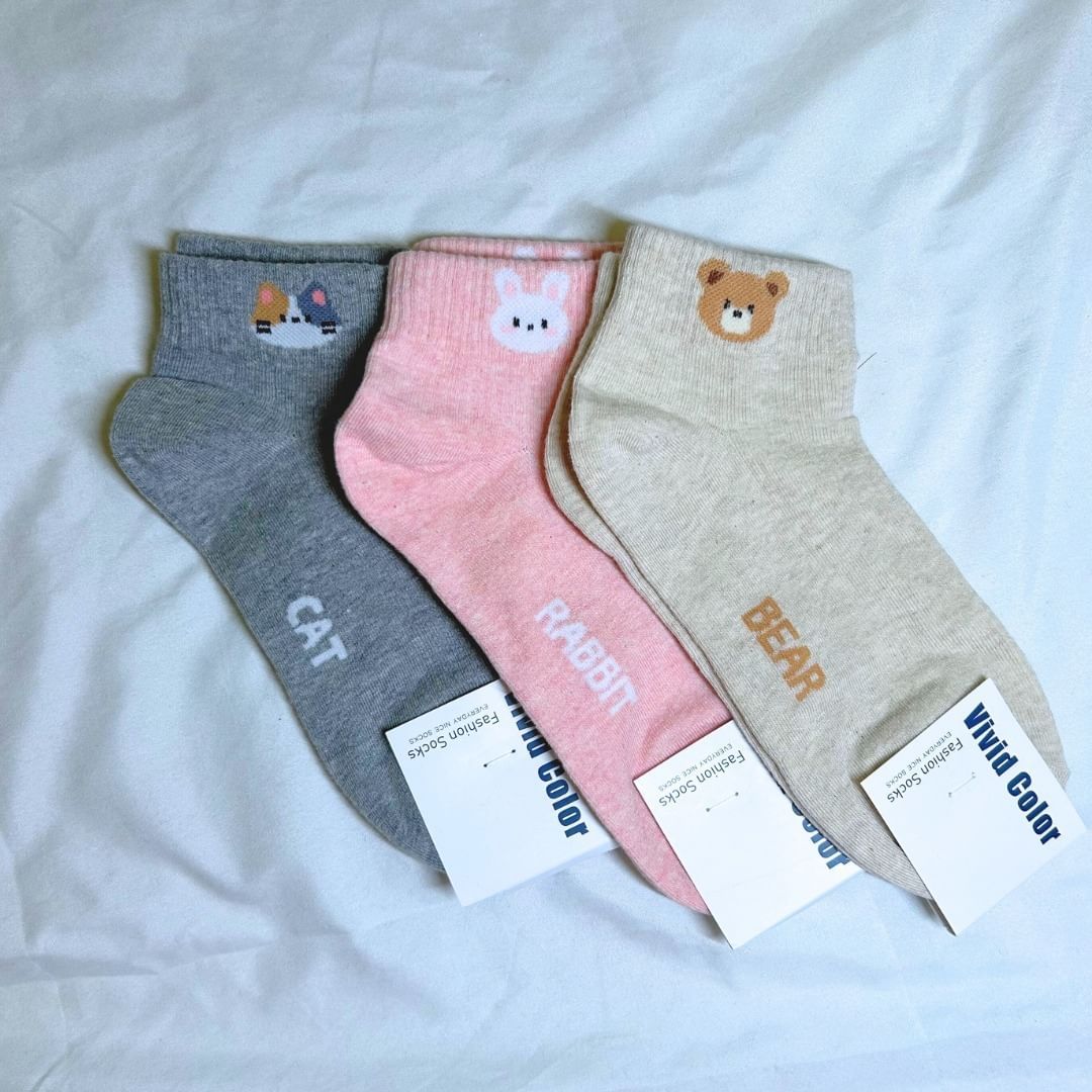 可愛動物短筒襪