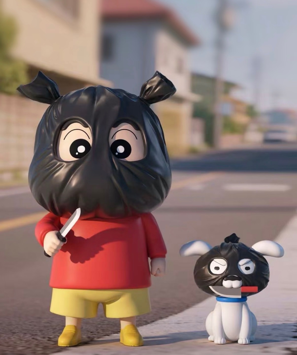 蠟筆小新+小白 打劫公仔