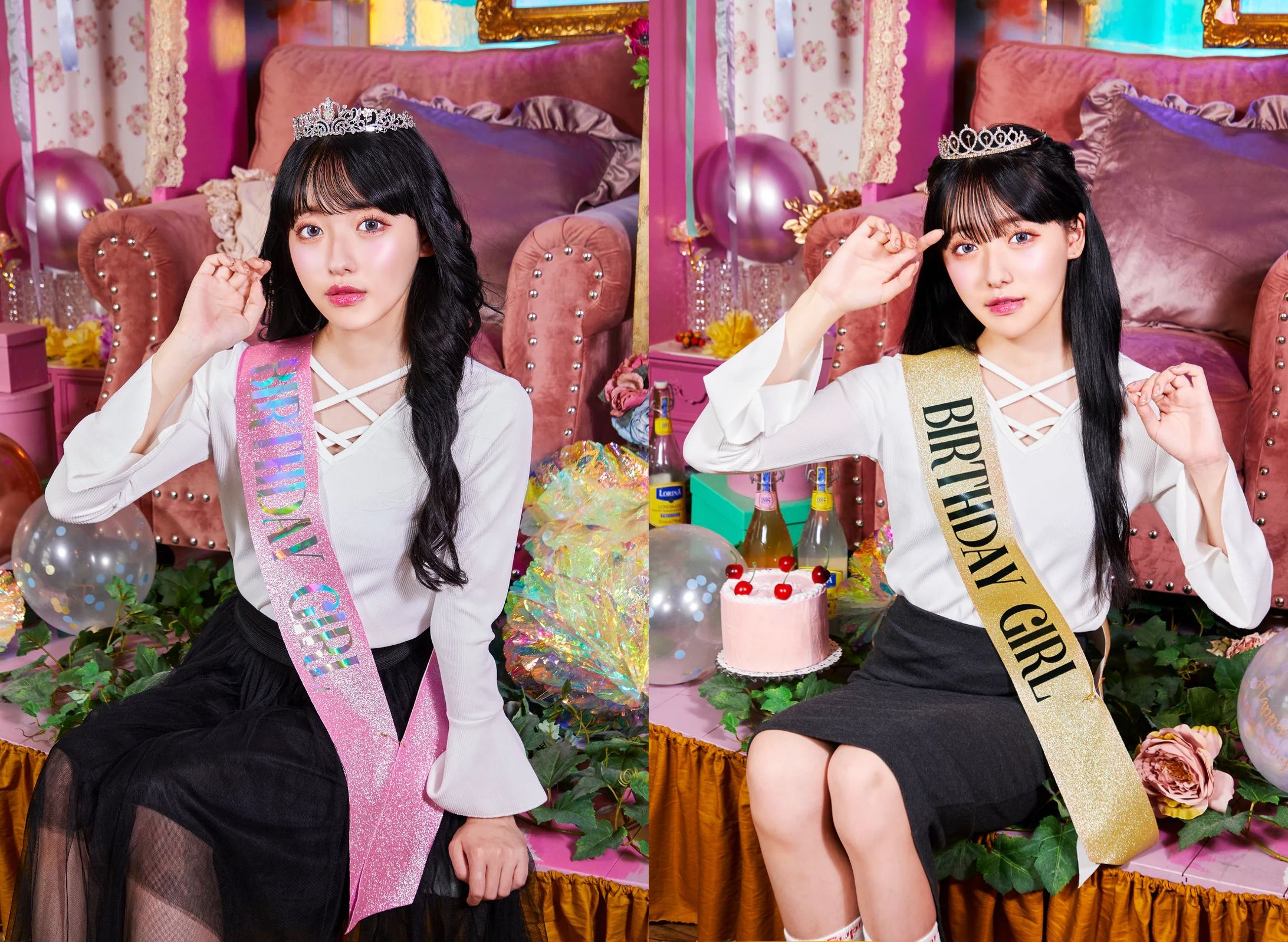 Happy Birthday 生日慶祝套組 ハピバ サッシュセット ピンク