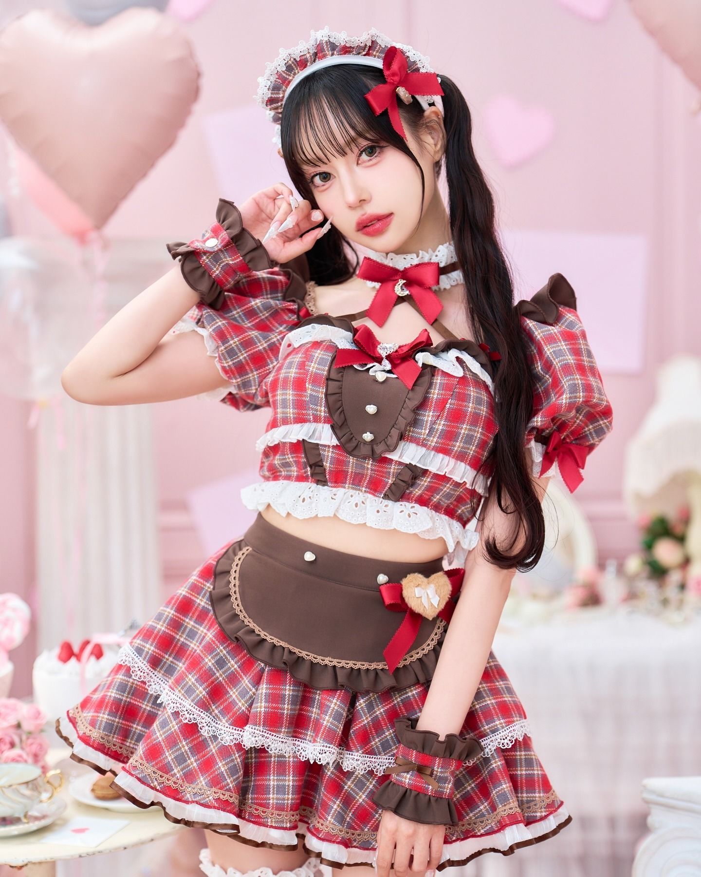 【Malymoon】巧克力格紋女僕 チョコラブチェックメイド CS25157 中村里砂着用