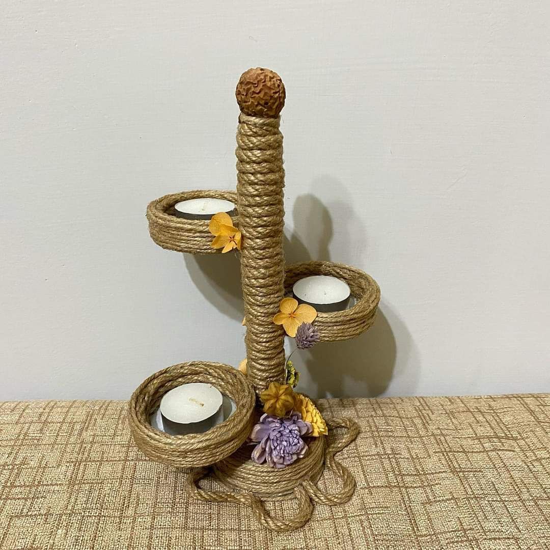 鄉村風麻繩燭台