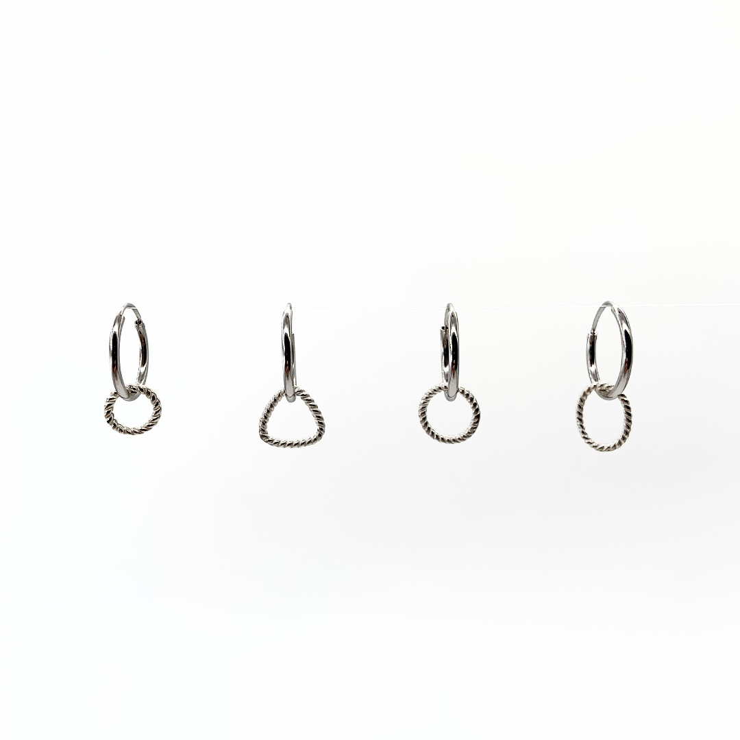 Sterling Silver Geometric Shapes Earrings