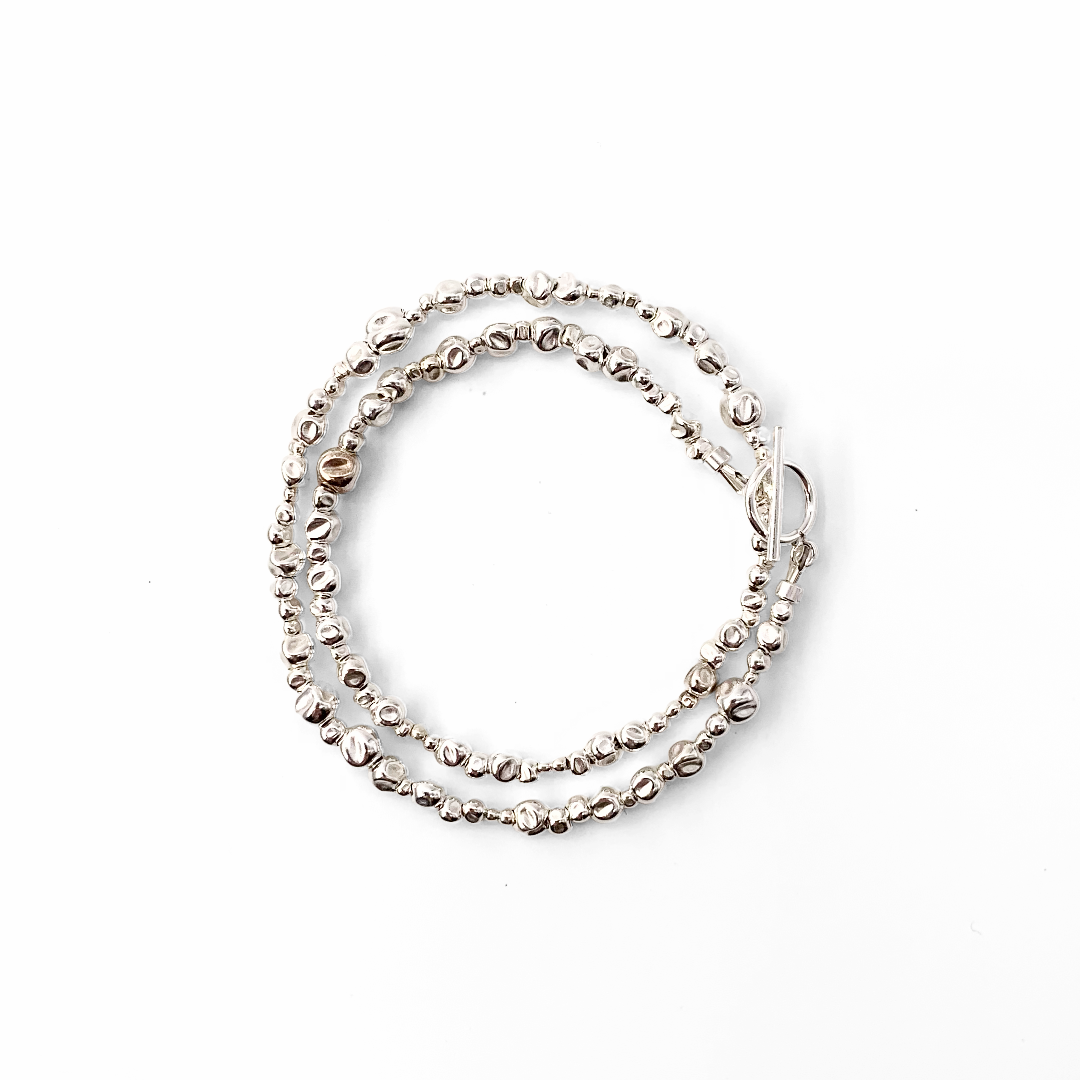 Double Wrap Silver Bracelet