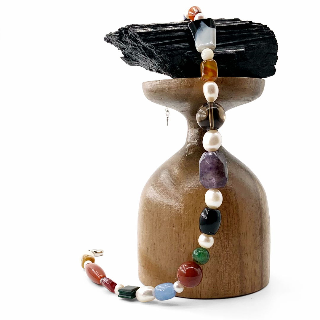 Crystal Agate Pearl Necklace