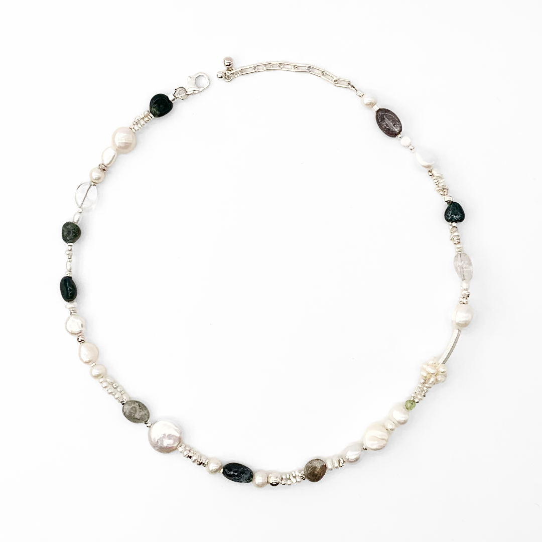 Double Wire Necklace （green）