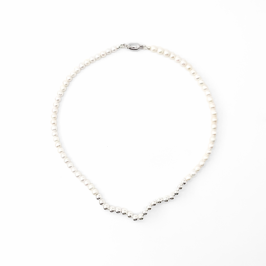 Pearl ＆ Silver Harmony NecklaceⅠ