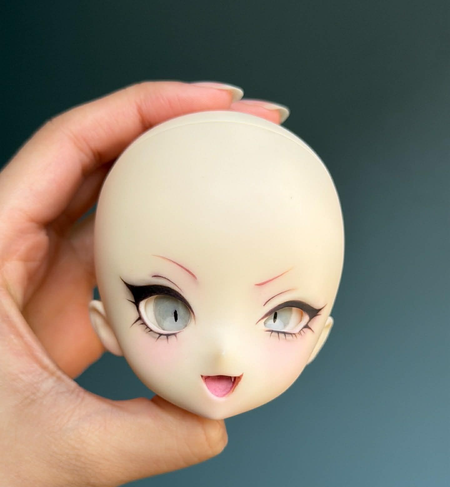 BJD 羽之弦月 三插四二次元頭 蜜桃霜（近mdd半白）