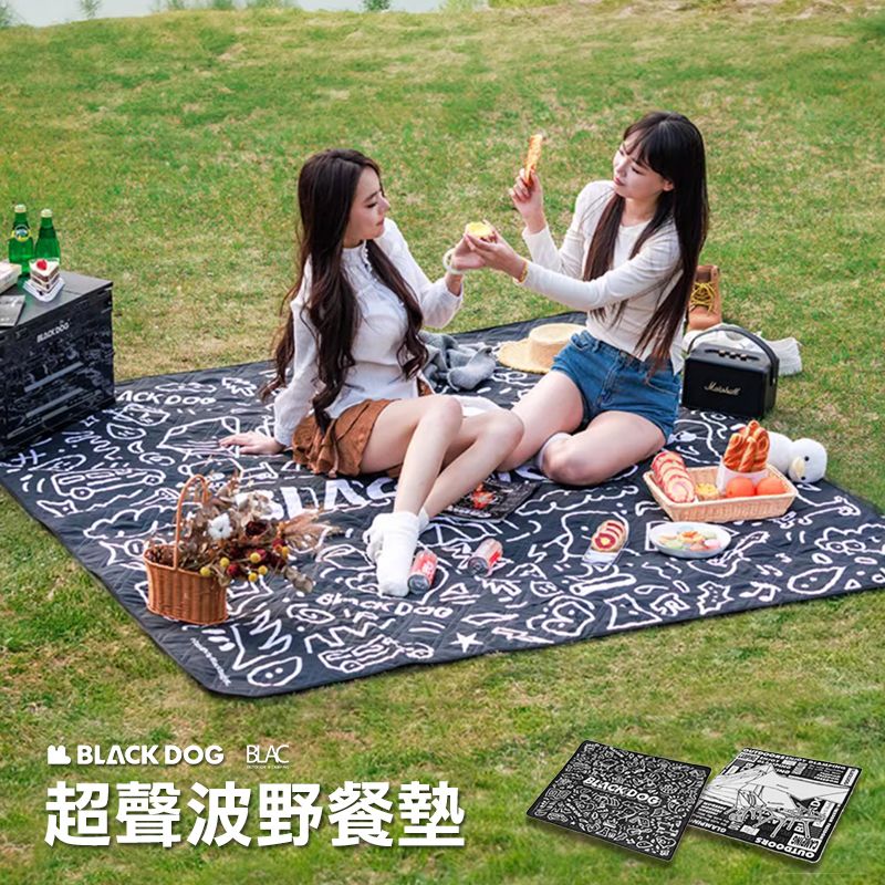 BLACKDOG黑狗超聲波戶外野餐墊防潮墊帳篷地墊 200x200cm 雙面防潑水 可機洗