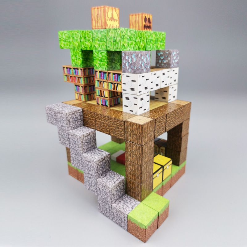 【組合包】Minecraft當個創世神 DIY 二創兒童益智磁力方塊積木、我的世界、當個創世神
