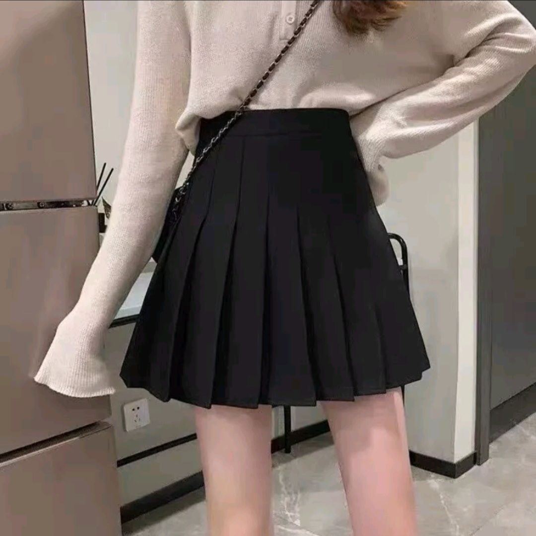 韓系高腰百褶裙