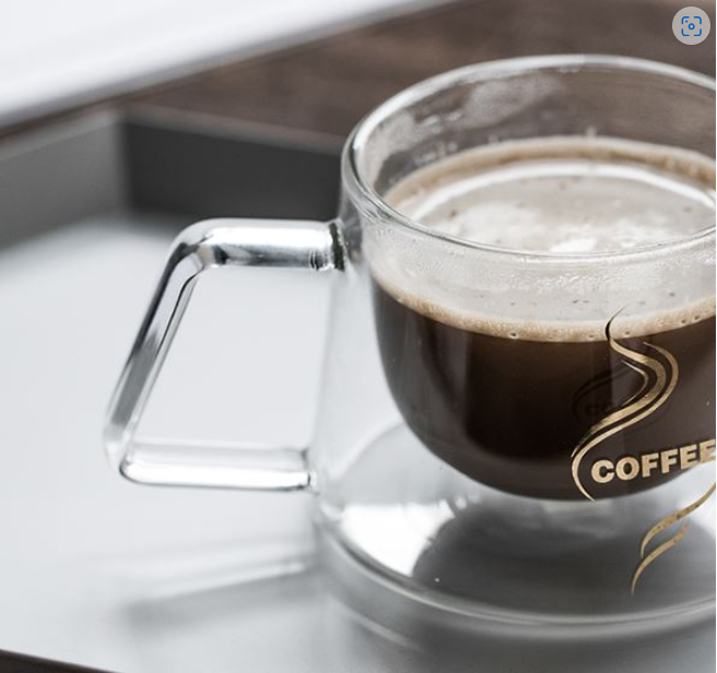 『里德咖啡烘焙王』燙金coffee 雙層玻璃 咖啡杯 200cc GK-313