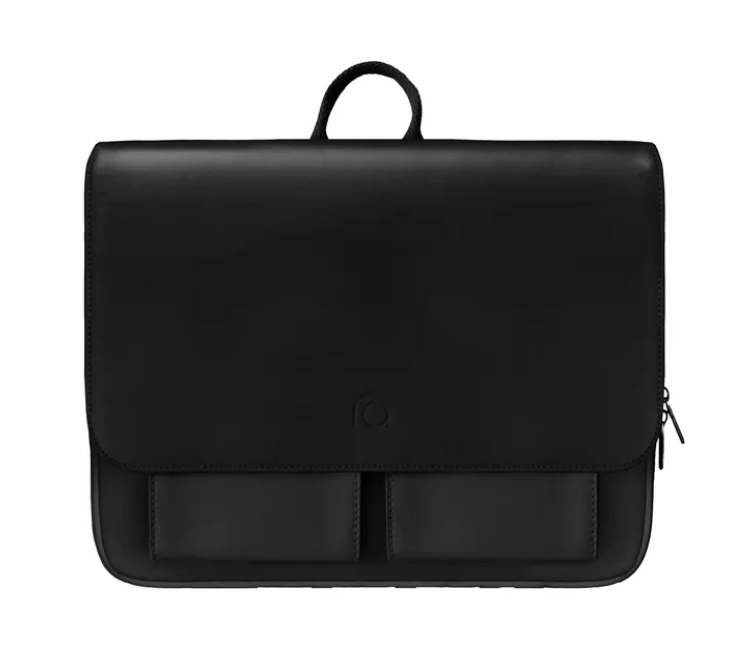 二手黑色方磚皮革電腦包