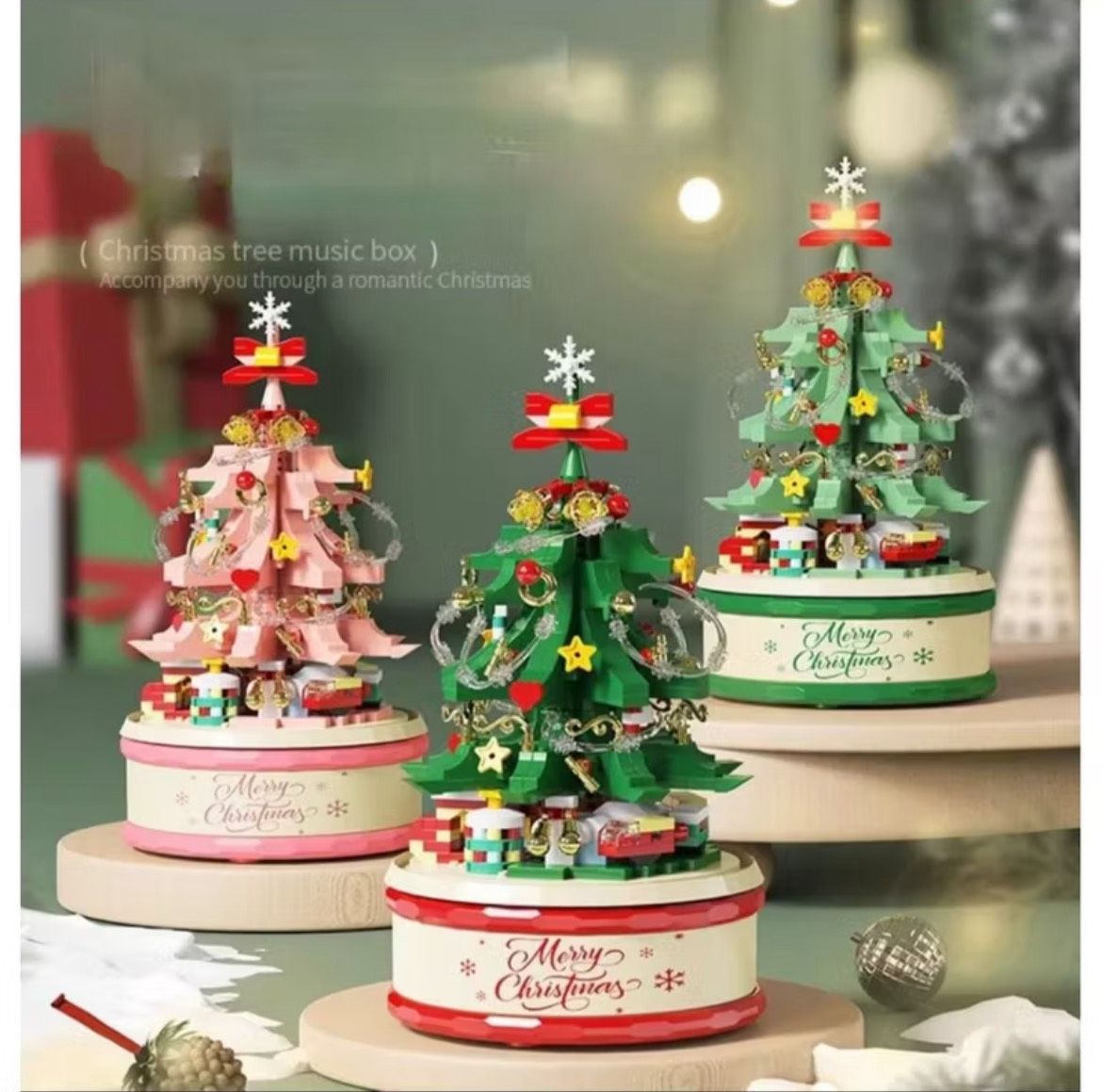 聖誕積木旋轉音樂盒