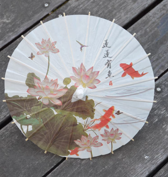 三分用紙傘 直徑30cm 荷花款 全新