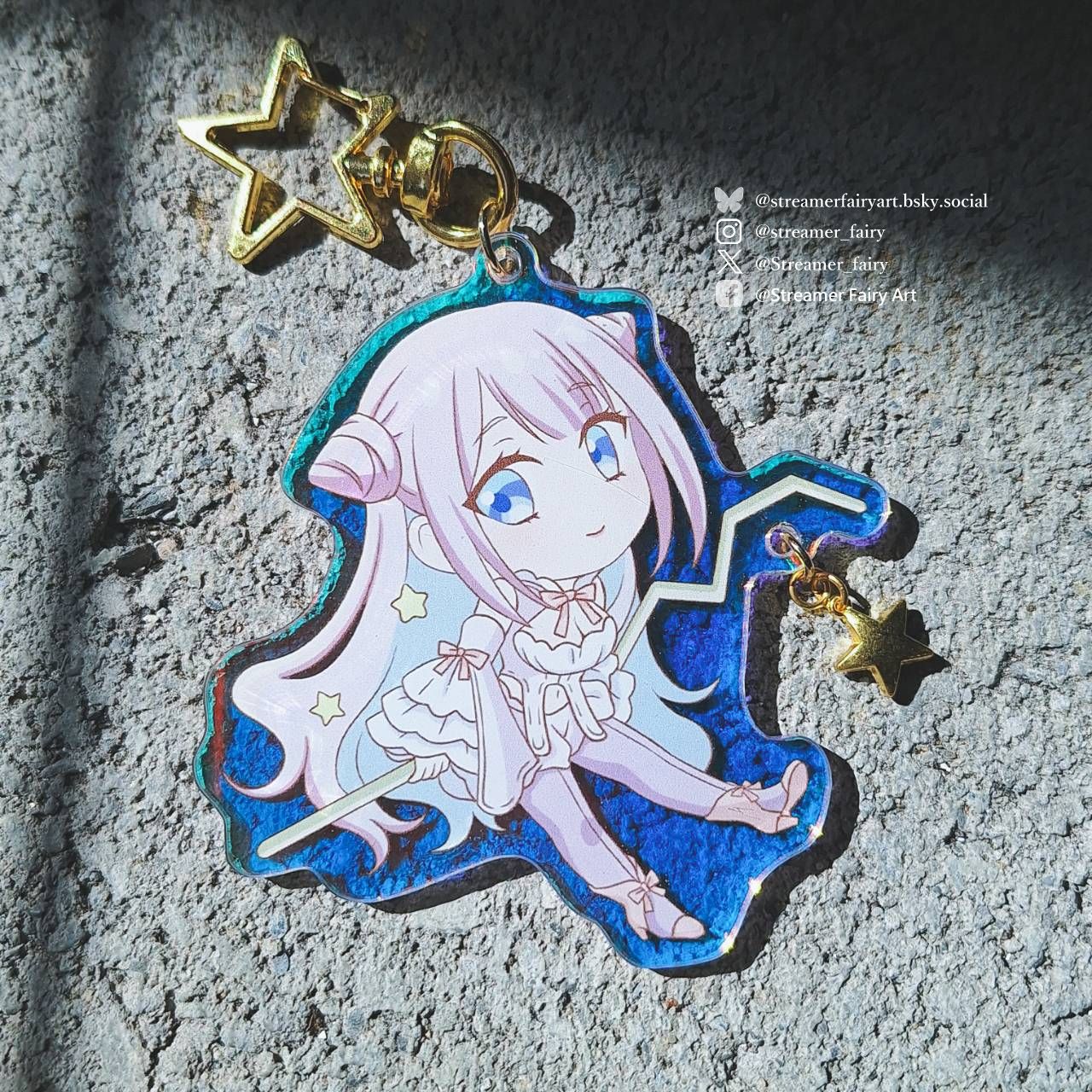 曾經魔法少女與邪惡相互為敵 深森白夜 Q版雷射吊飾