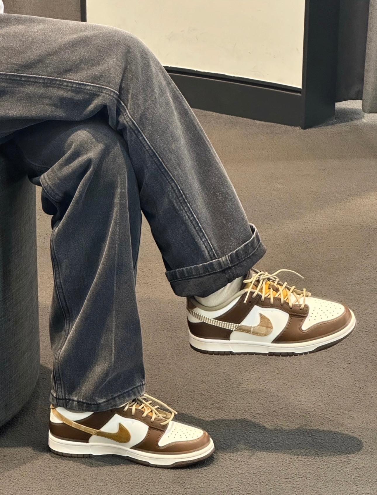 Nike Dunk low 拼接白棕