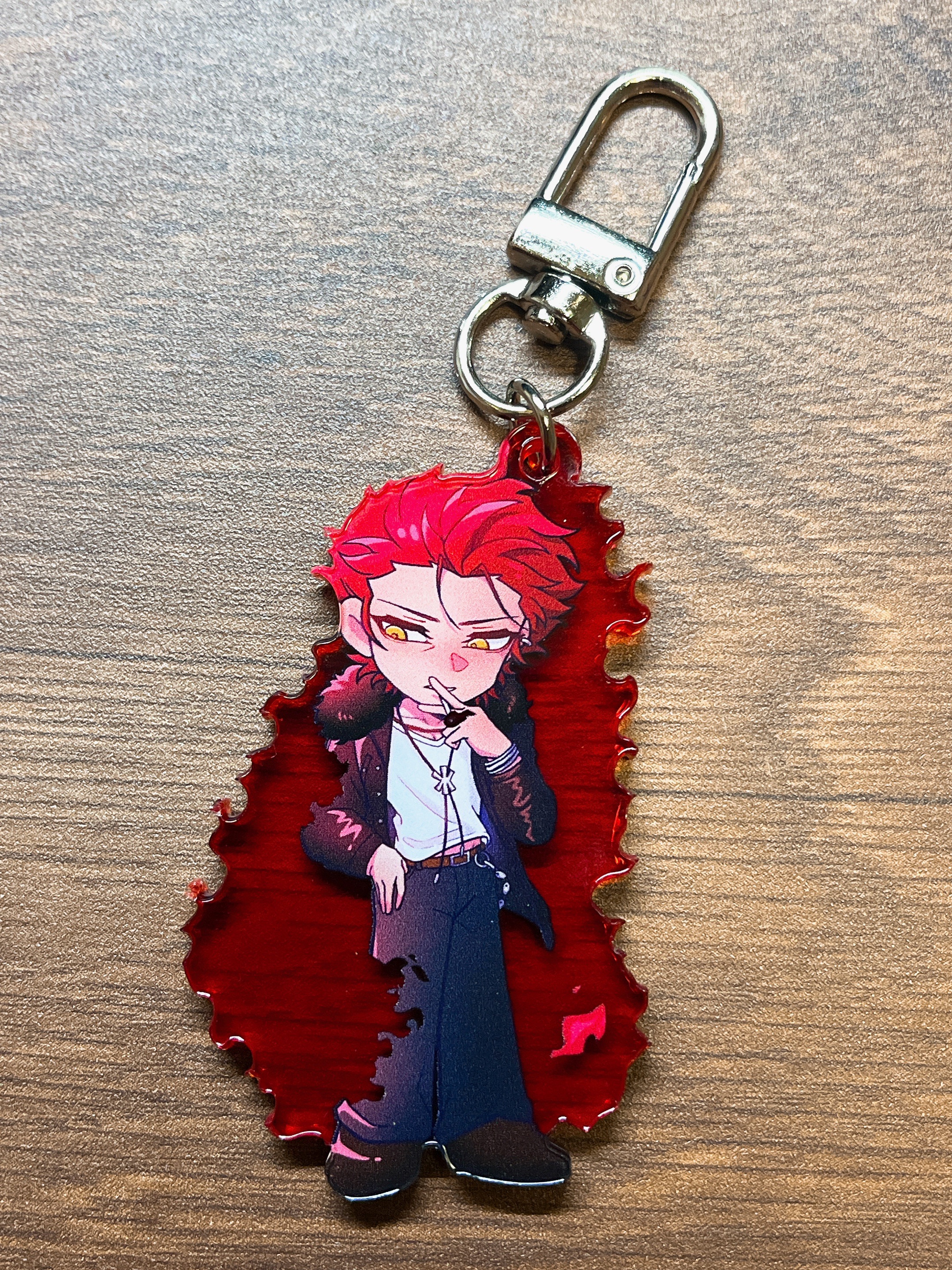 【K】周防尊紅透吊飾